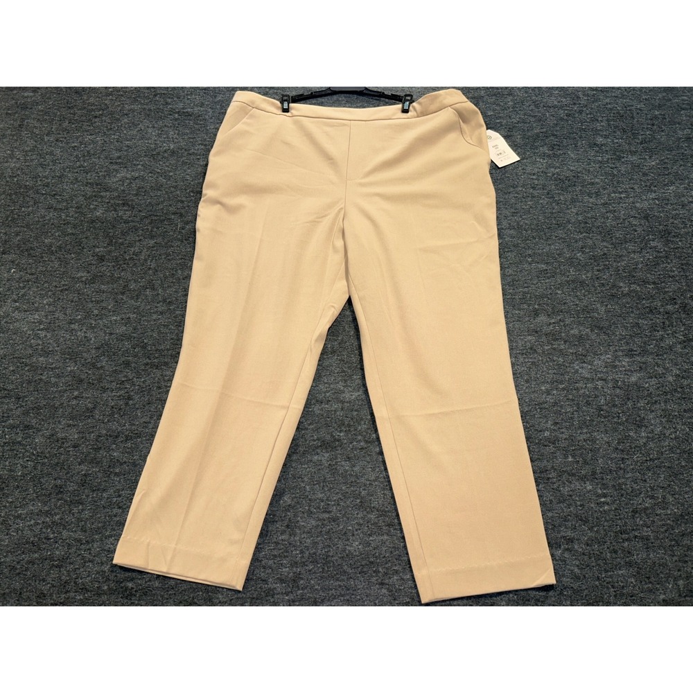 Time and Tru Tapered Pant Women XXXL 22 Tan Tapered Leg Elastic Back Stretch